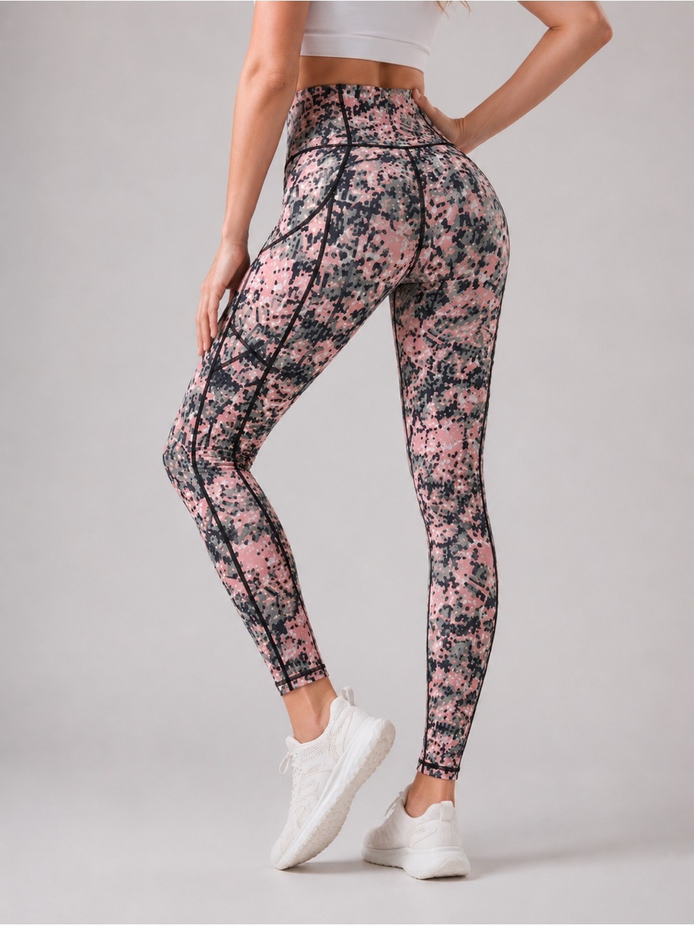 Sweaty Betty Power 7/8 Leggings XS Pink Black Camo Running Yoga Pants